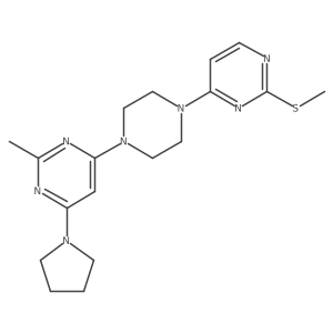 2-Methyl-4-{4-[2-(methylsulfanyl)pyrimidin-4-yl]piperazin-1-yl}-6-(pyrrolidin-1-yl)pyrimidine结构式