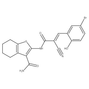 2-[[3-(5-Bromo-2-hydroxyphenyl)-2-cyano-1-oxo-2-propen-1-yl]amino]-4,5,6,7-tetrahydrobenzo[b]thiophene-3-carboxamide Structure