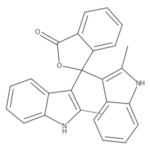3,3-Bis(2-methyl-1H-indol-3-yl)-1(3H)-isobenzofuranone结构式