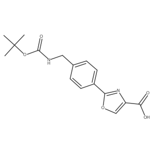 2-[4-(N-Boc-aminomethyl)phenyl]-oxazol-4-ylcarboxylic acid结构式