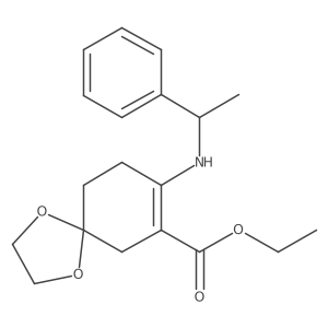 (R)-ethyl 8-(1-phenylethylamino)-1,4-dioxaspiro[4.5]dec-7-ene-7-carboxylate结构式