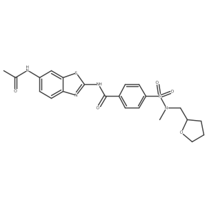 N-(6-acetamidobenzo[d]thiazol-2-yl)-4-(N-methyl-N-((tetrahydrofuran-2-yl)methyl)sulfamoyl)benzamide结构式