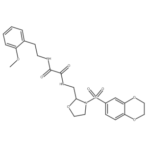 N1-((3-((2,3-dihydrobenzo[b][1,4]dioxin-6-yl)sulfonyl)oxazolidin-2-yl)methyl)-N2-(2-methoxyphenethyl)oxalamide Structure