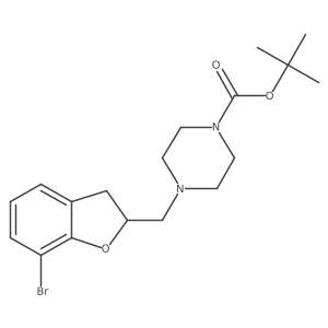 1-(7-Bromo-2,3-dihydro-benzofuran-2-ylmethyl)-4-boc-piperazine结构式