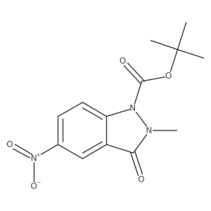 Methyl-5-nitro-3-oxo-2,3-dihydroindazole-1-carboxylic acid tert-butyl ester结构式