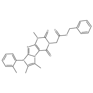 Benzyl 2-[4,7,8-trimethyl-6-(2-methylphenyl)-1,3-dioxopurino[7,8-a]imidazol-2-yl]acetate结构式