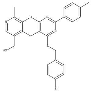 (7-{[(4-Bromophenyl)methyl]sulfanyl}-14-methyl-5-(4-methylphenyl)-2-oxa-4,6,13-triazatricyclo[8.4.0.0^{3,8}]tetradeca-1(10),3(8),4,6,11,13-hexaen-11-yl)methanol Structure