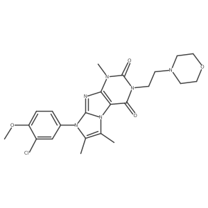 8-(3-chloro-4-methoxyphenyl)-1,6,7-trimethyl-3-(2-morpholinoethyl)-1H-imidazo[2,1-f]purine-2,4(3H,8H)-dione结构式
