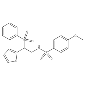 4-methoxy-N-[2-(phenylsulfonyl)-2-(2-thienyl)ethyl]benzenesulfonamide结构式