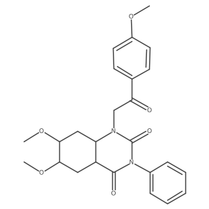 6,7-Dimethoxy-1-[2-(4-methoxyphenyl)-2-oxoethyl]-3-phenyl-4a,5,6,7,8,8a-hexahydroquinazoline-2,4-dione Structure