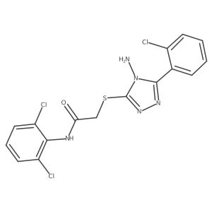 2-{[4-amino-5-(2-chlorophenyl)-4H-1,2,4-triazol-3-yl]sulfanyl}-N-(2,6-dichlorophenyl)acetamide结构式