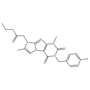 ethyl 2-(3-(4-fluorobenzyl)-1,7-dimethyl-2,4-dioxo-3,4-dihydro-1H-imidazo[2,1-f]purin-8(2H)-yl)acetate Structure