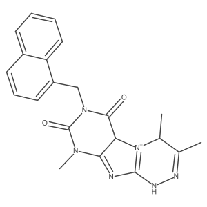 3,4,9-trimethyl-7-(naphthalen-1-ylmethyl)-4,5a-dihydro-1H-purino[8,7-c][1,2,4]triazin-5-ium-6,8-dione结构式