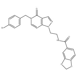 N-(2-(5-(4-bromobenzyl)-4-oxo-4,5-dihydro-1H-pyrazolo[3,4-d]pyrimidin-1-yl)ethyl)benzo[d][1,3]dioxole-5-carboxamide结构式