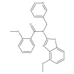 2-(methylthio)-N-(4-(methylthio)benzo[d]thiazol-2-yl)-N-(pyridin-3-ylmethyl)benzamide结构式
