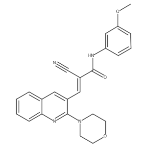 2-cyano-N-(3-methoxyphenyl)-3-(2-morpholin-4-ylquinolin-3-yl)prop-2-enamide结构式
