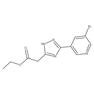 Ethyl 2-[5-(5-bromopyridin-3-yl)-2H-1,2,4-triazol-3-yl]acetate结构式