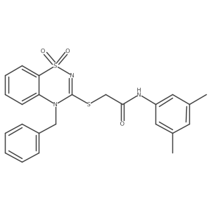 2-[(4-benzyl-1,1-dioxo-4H-1lambda6,2,4-benzothiadiazin-3-yl)sulfanyl]-N-(3,5-dimethylphenyl)acetamide结构式