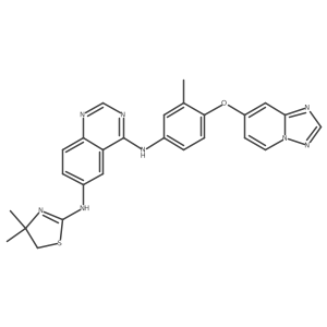 N6-(4,5-Dihydro-4,4-dimethyl-2-thiazolyl)-N4-[3-methyl-4-([1,2,4]triazolo[1,5-a]pyridin-7-yloxy)phenyl]-4,6-quinazolinediamine结构式