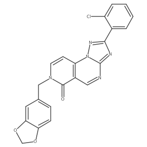 7-(1,3-benzodioxol-5-ylmethyl)-2-(2-chlorophenyl)pyrido[3,4-e][1,2,4]triazolo[1,5-a]pyrimidin-6(7H)-one结构式