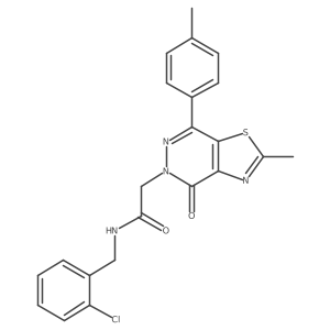 N-(2-chlorobenzyl)-2-(2-methyl-4-oxo-7-(p-tolyl)thiazolo[4,5-d]pyridazin-5(4H)-yl)acetamide结构式
