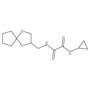 N1-(1,4-dioxaspiro[4.4]nonan-2-ylmethyl)-N2-cyclopropyloxalamide Structure