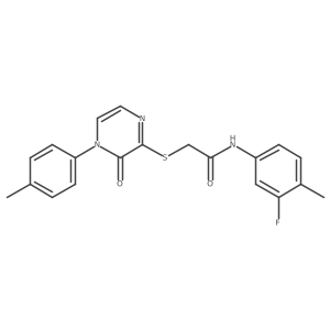 N-(3-fluoro-4-methylphenyl)-2-((3-oxo-4-(p-tolyl)-3,4-dihydropyrazin-2-yl)thio)acetamide结构式