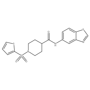 N-(benzo[d]thiazol-5-yl)-1-(thiophen-2-ylsulfonyl)piperidine-4-carboxamide Structure
