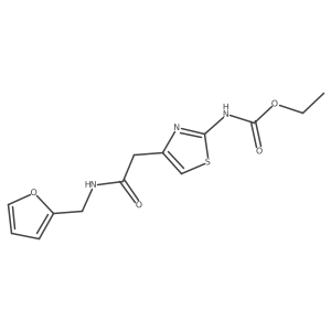 Ethyl (4-(2-((furan-2-ylmethyl)amino)-2-oxoethyl)thiazol-2-yl)carbamate结构式
