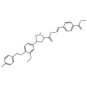 methyl 4-[(Z)-[[5-[3-methoxy-4-[(4-methylphenyl)methoxy]phenyl]pyrazolidine-3-carbonyl]hydrazinylidene]methyl]benzoate Structure