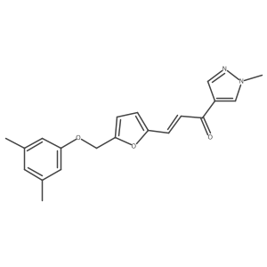 3-[5-[(3,5-Dimethylphenoxy)methyl]-2-furanyl]-1-(1-methyl-1H-pyrazol-4-yl)-2-propen-1-one Structure