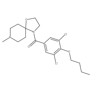 (4-Butoxy-3,5-dichlorophenyl)(8-methyl-1-oxa-4,8-diazaspiro[4.5]dec-4-yl)methanone结构式
