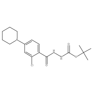 t-Butyl 2-{[2-chloro-4-(piperidin-1-yl)phenyl]carbonyl}hydrazinecarboxylate结构式