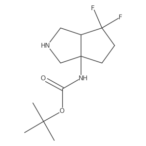 (1S,5R)-1-tert-Butoxycarbonylamino-6,6-difluoro-3-azabicyclo[3,3,0]octane结构式