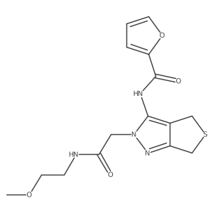 N-(2-(2-((2-methoxyethyl)amino)-2-oxoethyl)-4,6-dihydro-2H-thieno[3,4-c]pyrazol-3-yl)furan-2-carboxamide结构式