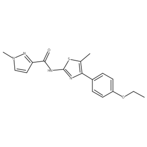 N-(4-(4-ethoxyphenyl)-5-methylthiazol-2-yl)-1-methyl-1H-pyrazole-3-carboxamide结构式