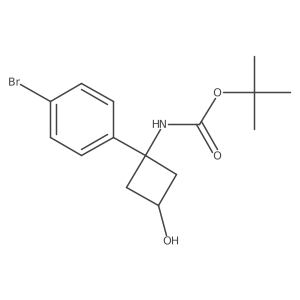 1-(Boc-amino)-1-(4-bromophenyl)-3-cyclobutanol结构式