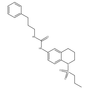 CCCS(=O)(=O)N1CCCc2cc(NC(=O)NCCCc3ccccc3)ccc21结构式
