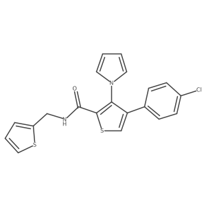 4-(4-chlorophenyl)-3-(1H-pyrrol-1-yl)-N-(thiophen-2-ylmethyl)thiophene-2-carboxamide结构式
