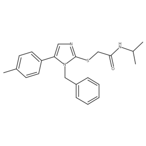2-((1-benzyl-5-(p-tolyl)-1H-imidazol-2-yl)thio)-N-isopropylacetamide结构式