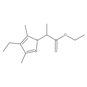 Ethyl 2-(4-ethyl-3,5-dimethyl-1H-pyrazol-1-yl)propanoate结构式