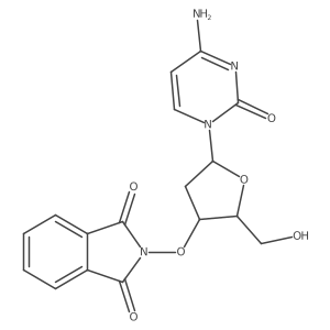 2-(((2R,3S,5R)-5-(4-amino-2-oxopyrimidin-1(2H)-yl)-2-(hydroxymethyl)tetrahydrofuran-3-yl)oxy)isoindoline-1,3-dione结构式