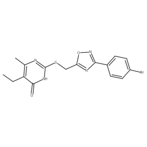 2-({[3-(4-Bromophenyl)-1,2,4-oxadiazol-5-yl]methyl}sulfanyl)-5-ethyl-6-methyl-4-pyrimidinol Structure