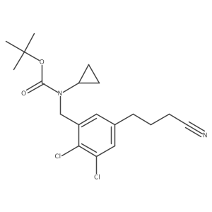 1,1-Dimethylethyl cyclopropyl{[2,3-dichloro-5-(3-cyanopropyl)phenyl]methyl}carbamate结构式