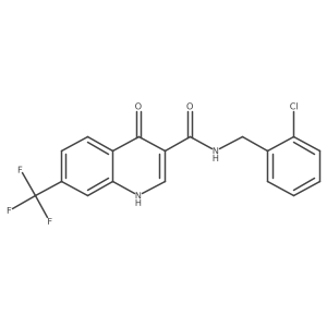 N-[(2-Chlorophenyl)methyl]-4-hydroxy-7-(trifluoromethyl)-3-quinolinecarboxamide结构式