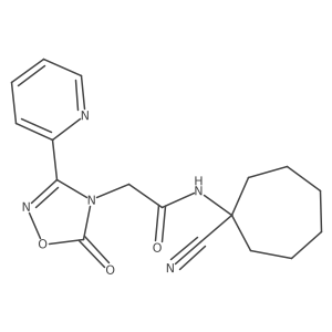 N-(1-cyanocycloheptyl)-2-[5-oxo-3-(pyridin-2-yl)-4,5-dihydro-1,2,4-oxadiazol-4-yl]acetamide Structure