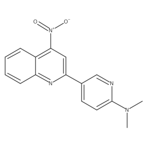 N,N-dimethyl-5-(4-nitroquinolin-2-yl)pyridin-2-amine结构式