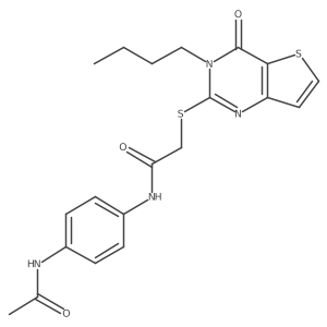2-({3-butyl-4-oxo-3H,4H-thieno[3,2-d]pyrimidin-2-yl}sulfanyl)-N-(4-acetamidophenyl)acetamide结构式