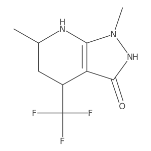 1,6-dimethyl-4-(trifluoromethyl)-1H,2H,3H,4H,5H,6H,7H-pyrazolo[3,4-b]pyridin-3-one结构式