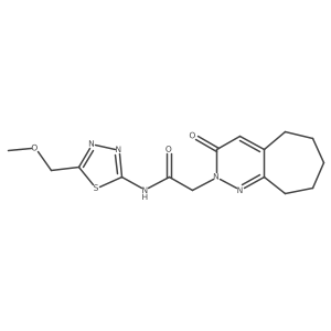 N-[5-(methoxymethyl)-1,3,4-thiadiazol-2-yl]-2-(3-oxo-3,5,6,7,8,9-hexahydro-2H-cyclohepta[c]pyridazin-2-yl)acetamide结构式